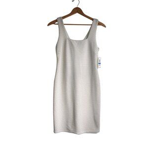 Bar III New with Tags Bodycon Mini Sundress Cream and Tan Striped Size XL